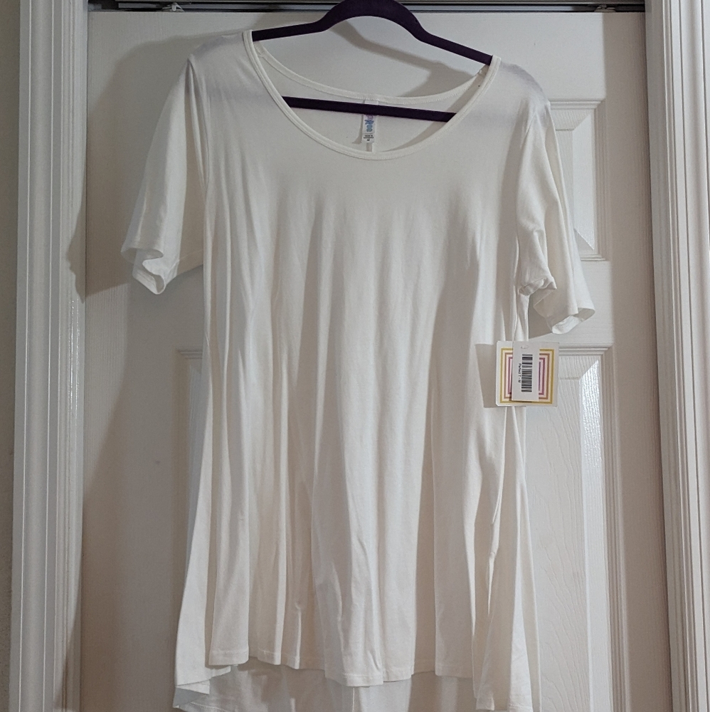 NWT LuLaRoe solid white perfect T swing top shirt size M medium